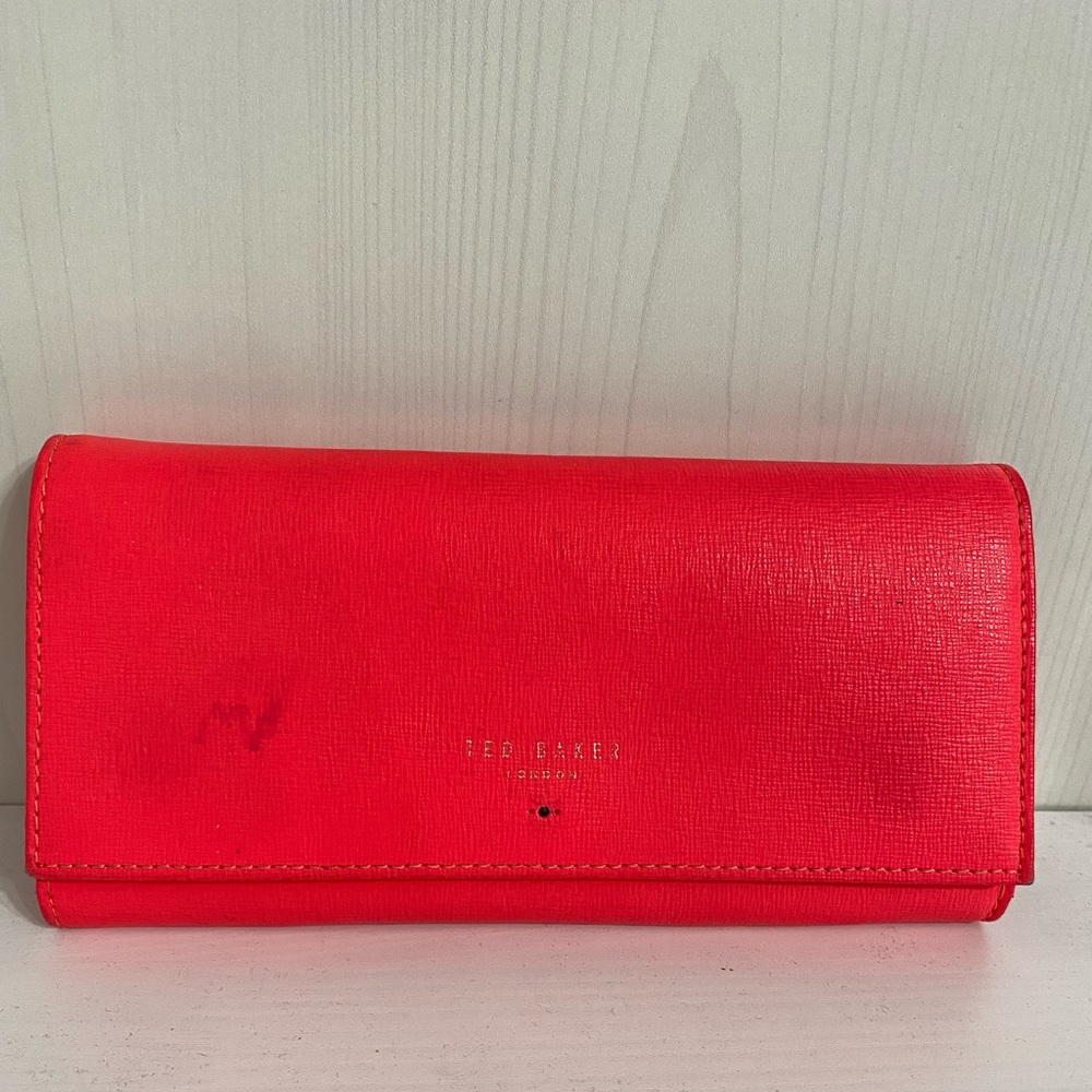 Ted Baker Neon Hot Pink Leather Wallet